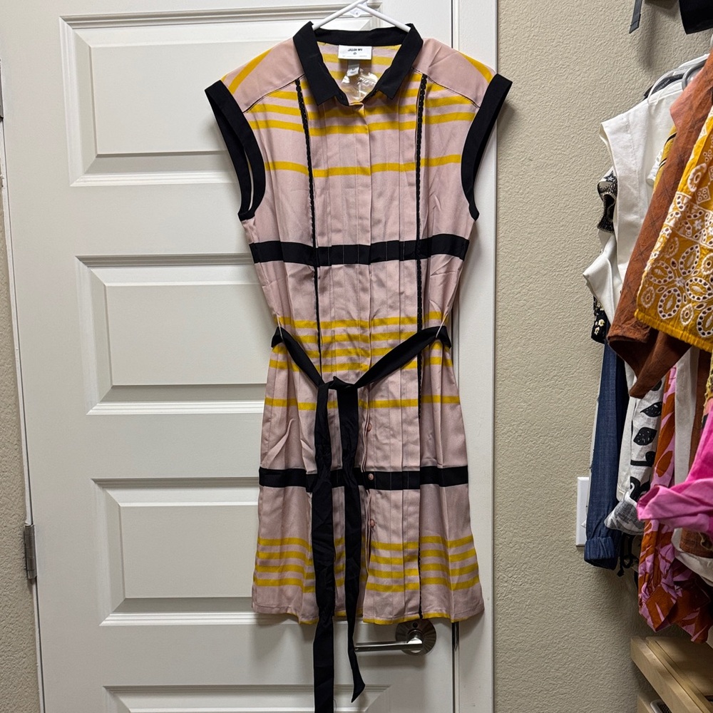 Jason Wu Striped Mini Dress with Black Accents